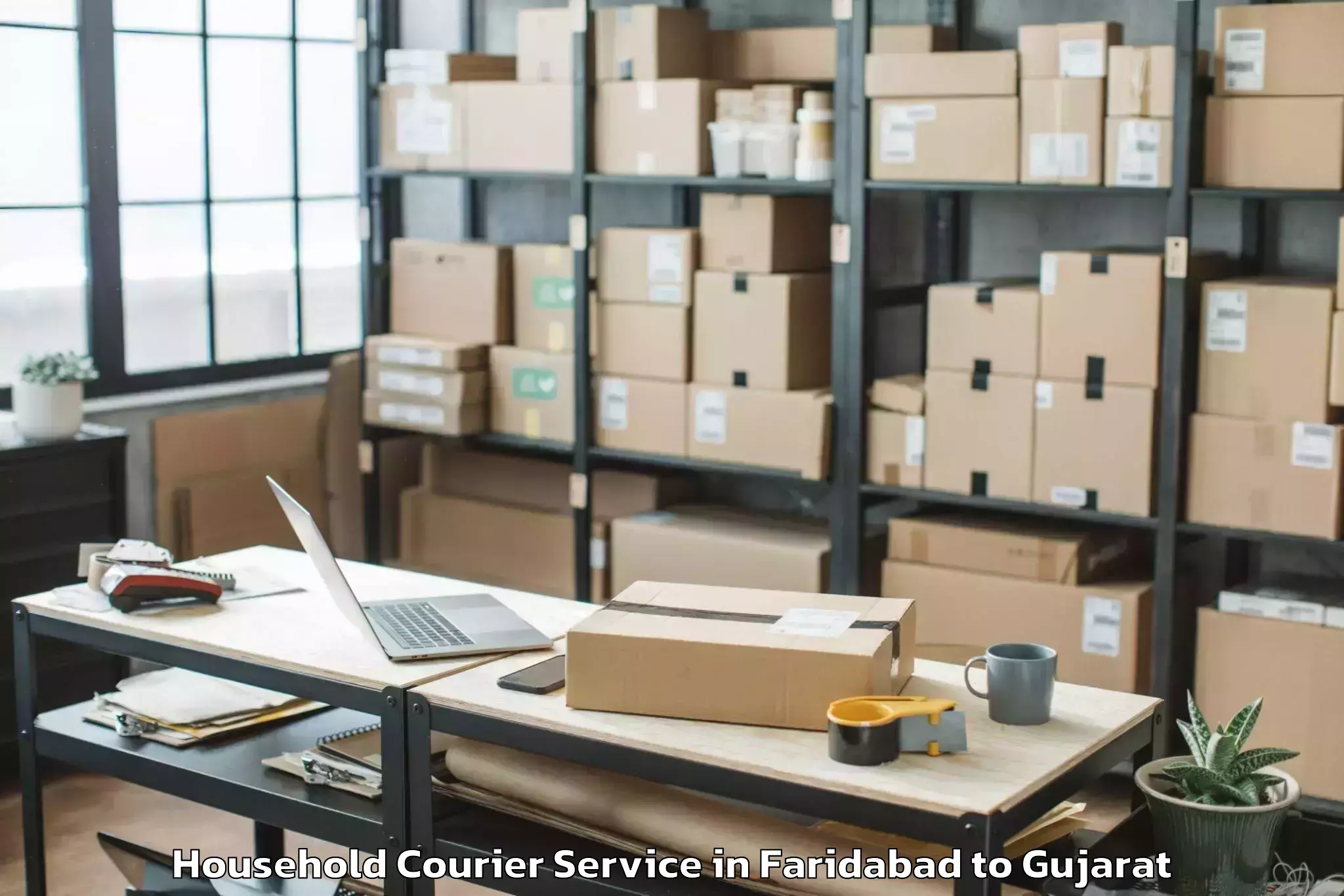 Efficient Faridabad to Kalavad Household Courier